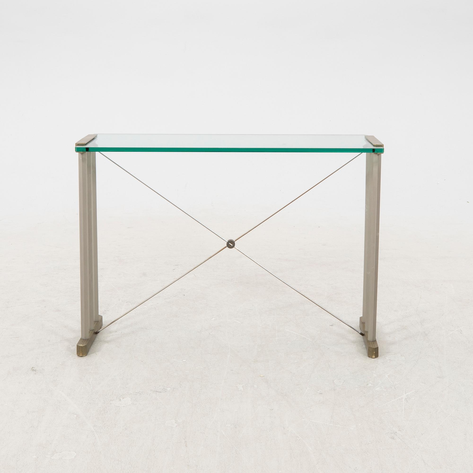 Peter Ghyczy, A 1980s glass and metal sideboard.