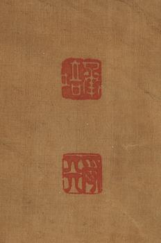 A large hand scroll of an imperial hunting part, Qing dynasty.