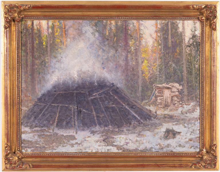 Anshelm Schultzberg, "I Kolskogen, motiv fr. Ulvshyttan".