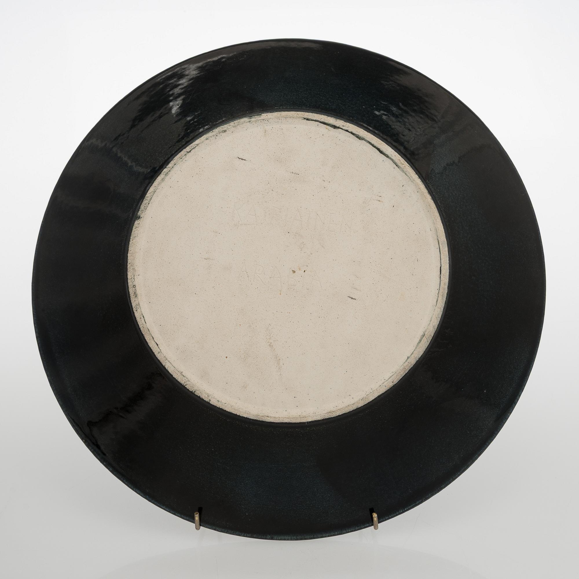 Birger Kaipiainen, dekorationsfat, keramik, signerad Kaipiainen Arabia.