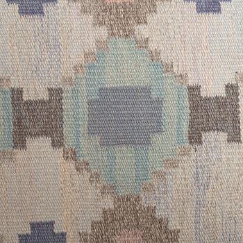 Judith Johansson, matto, "Myosotis", flat weave, ca 298,5 x 209,5-213 cm, signerad JJ J (the weaver).