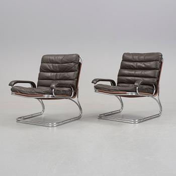 Armchairs, a couple, "Fuga" John Mortensen, Thams Møbler.