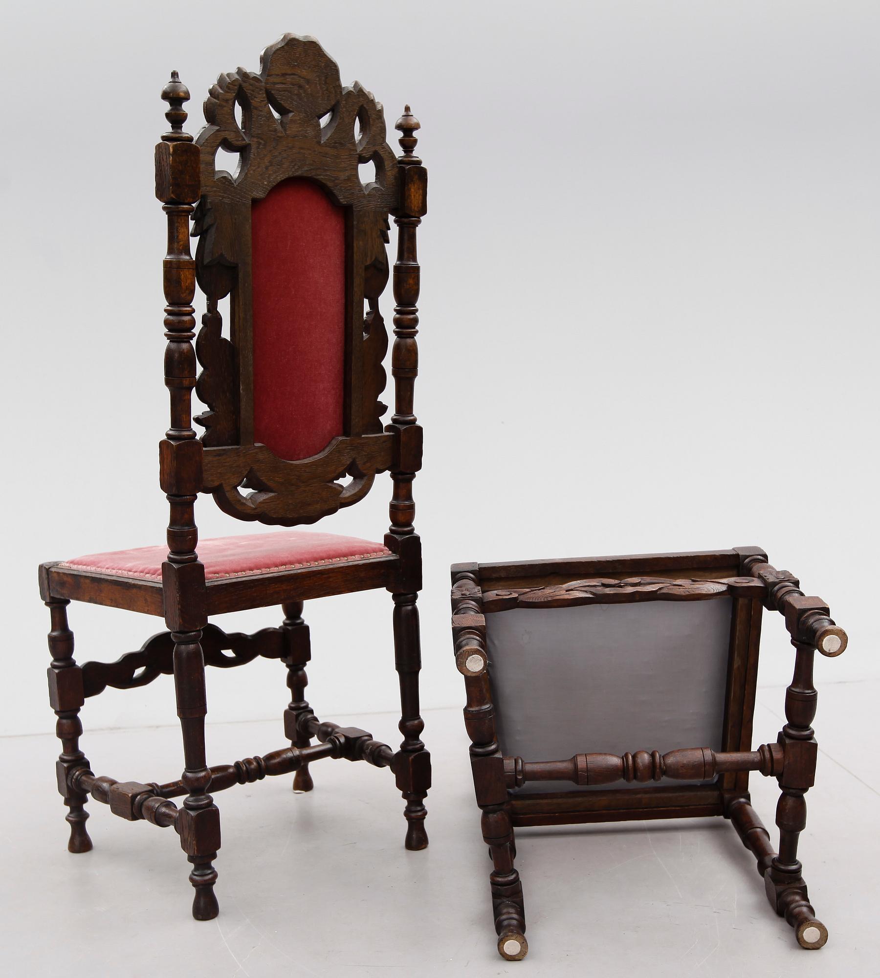 STOLAR, 1 par, barockstil, 1900-talets första hälft.