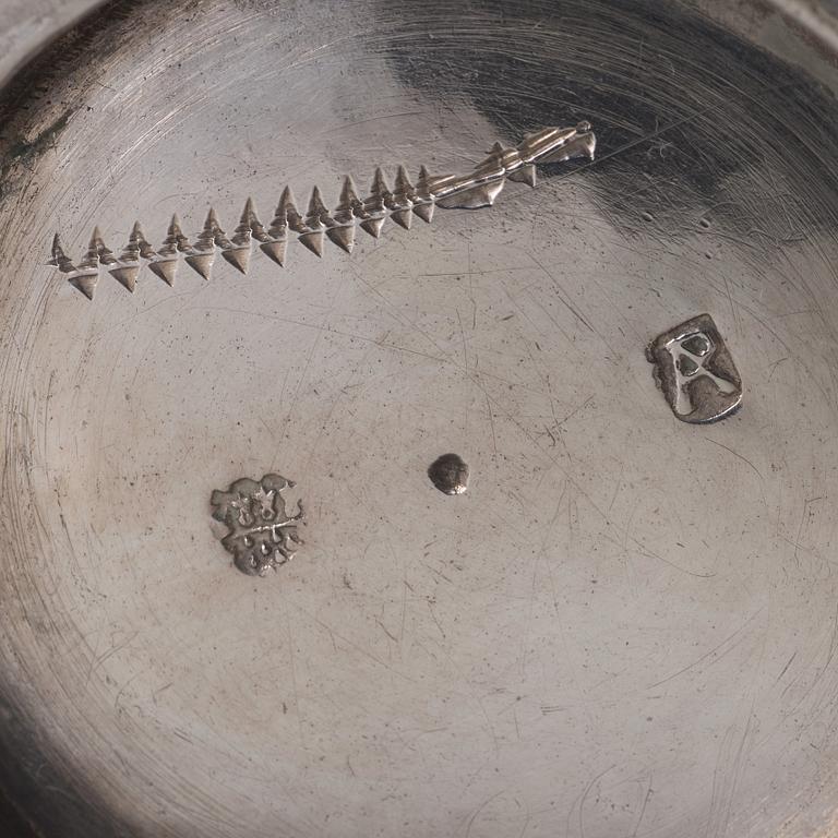 Andreas Pauli, bägare, silver, Köln (verksam 1663-1669). Senrenässans.