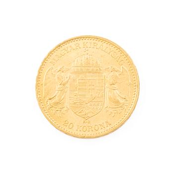 Gold coin, Hungary, 20 Korona, 1898.