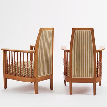Otto Schulz, a pair of armchairs, master carpenter Carl Thorsson, Gothenburg 1912.