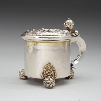 DRYCKESKANNA, av Arvid Falck, Stockholm (verksam 1667-1691). Barock.
