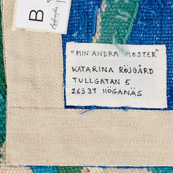 Katarina Röjgård, VÄVD TAPET, "Min andra moster", gobelängteknik, Röjgård ca 199 x 146 cm, signerad K RöjGÅRD 1995-96.