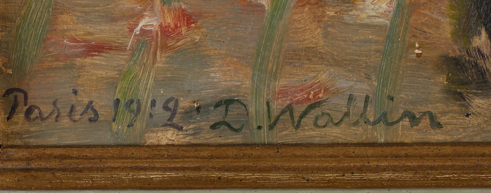 DAVID WALLIN, olja på pannå, signerad och daterad 1912.
