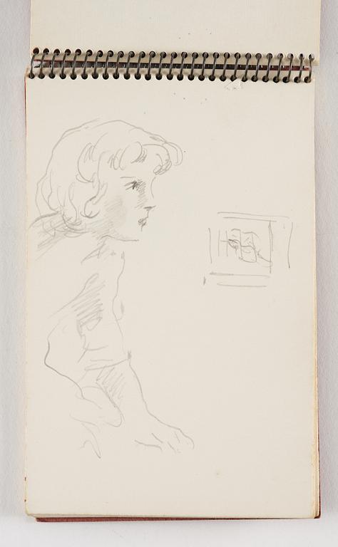 Lotte Laserstein, 10 små skissblock med teckningar.