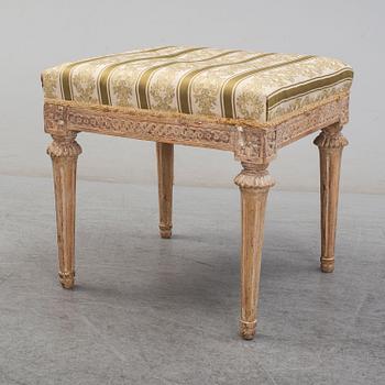 A late 18th century Gustavian stool by Johan Lindgren.