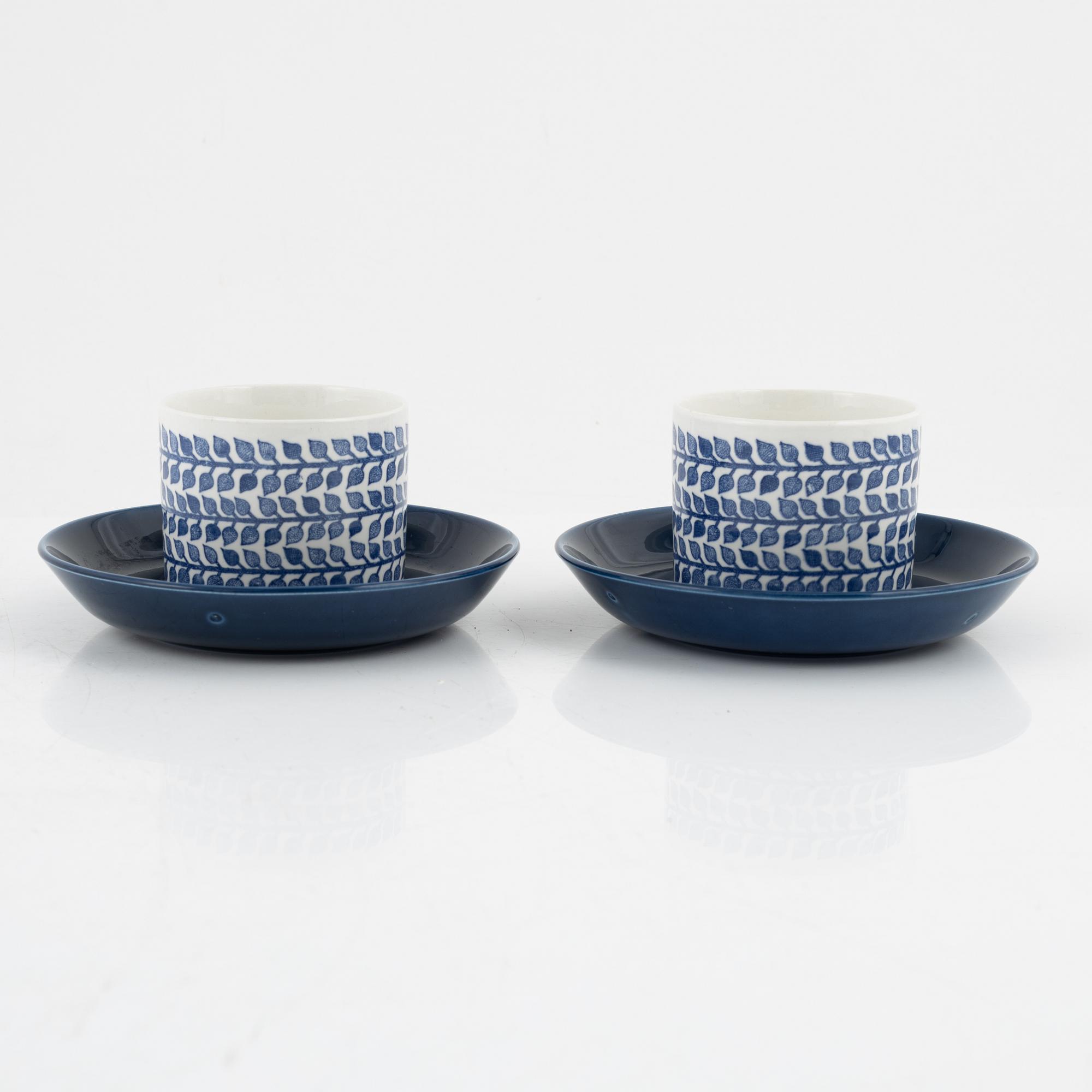 Six cups with saucers, 'Mia', Rörstrand.