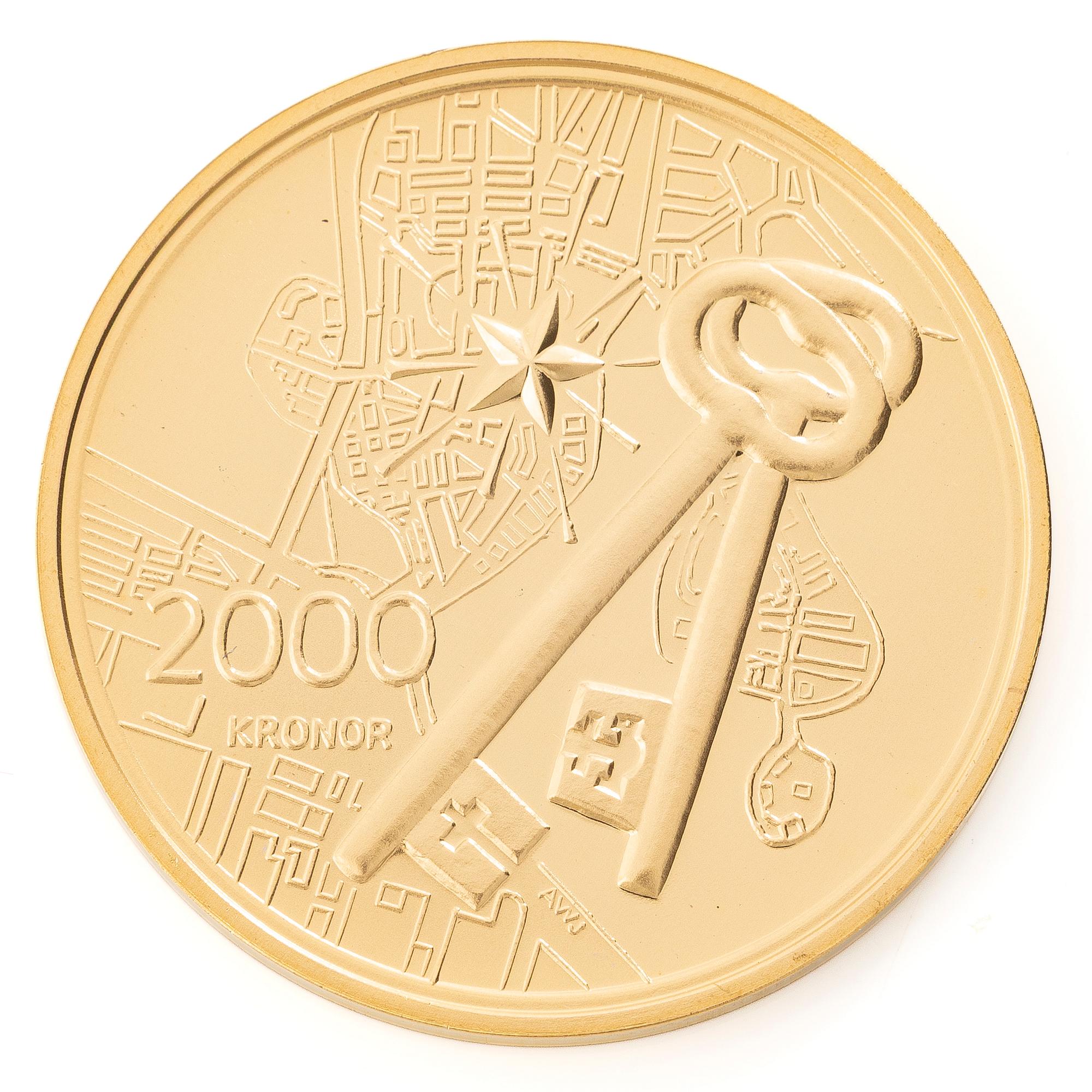 Gold coin, Sweden, 2004, SEK 2,000, The Royal Palace in Stockholm 250 years.