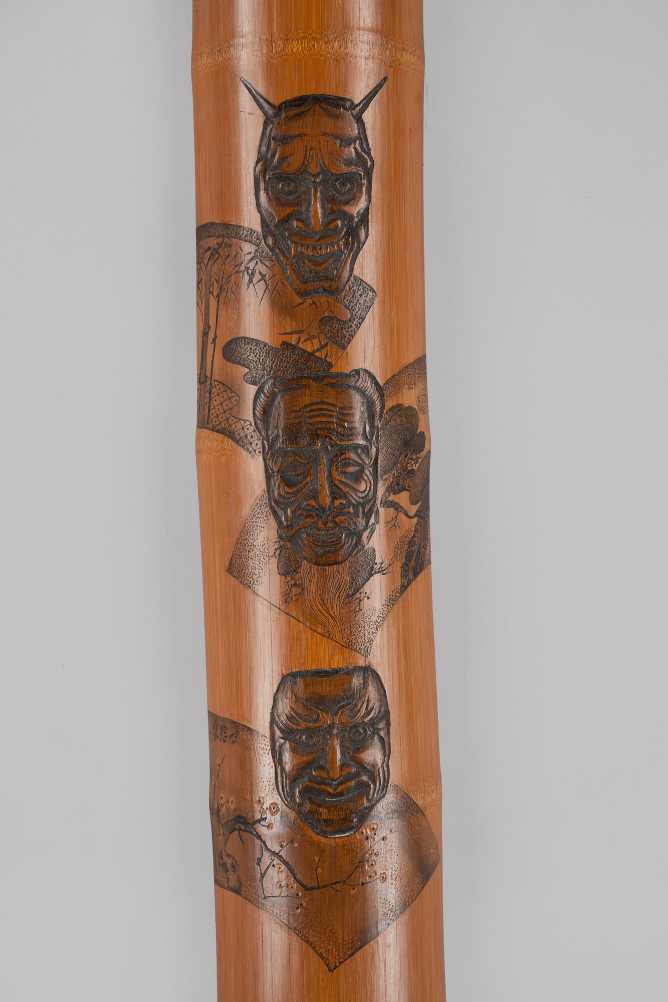 DEKORELEMENT, ett par, bambu, Japan, 1900-tal.