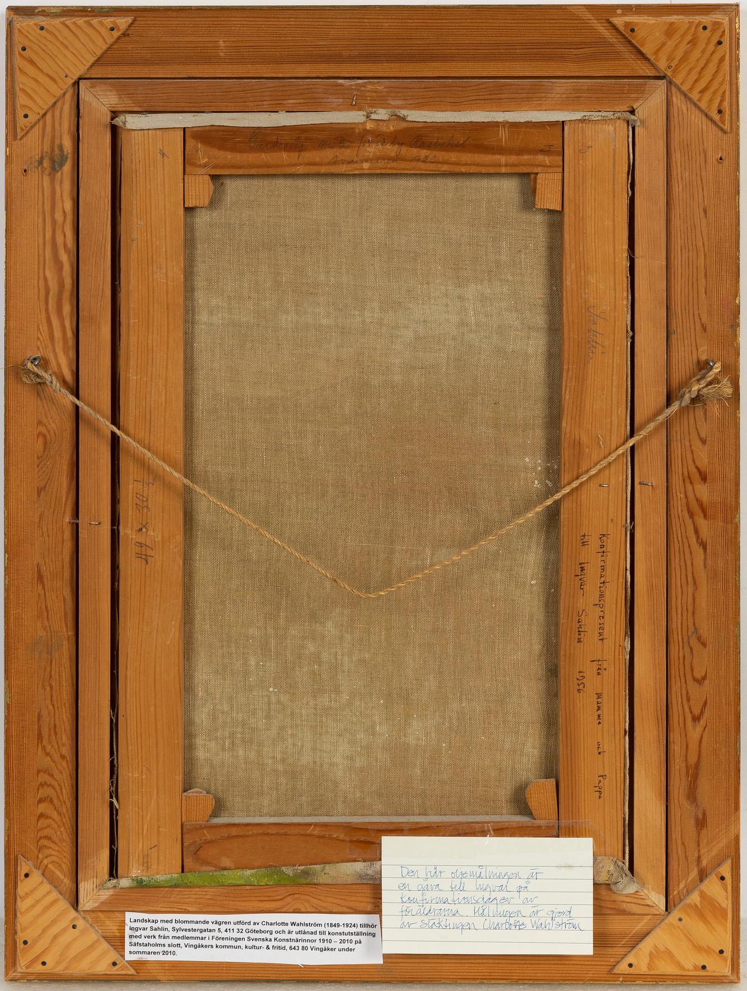 Charlotte Wahlström,  oil on canvas, signed.