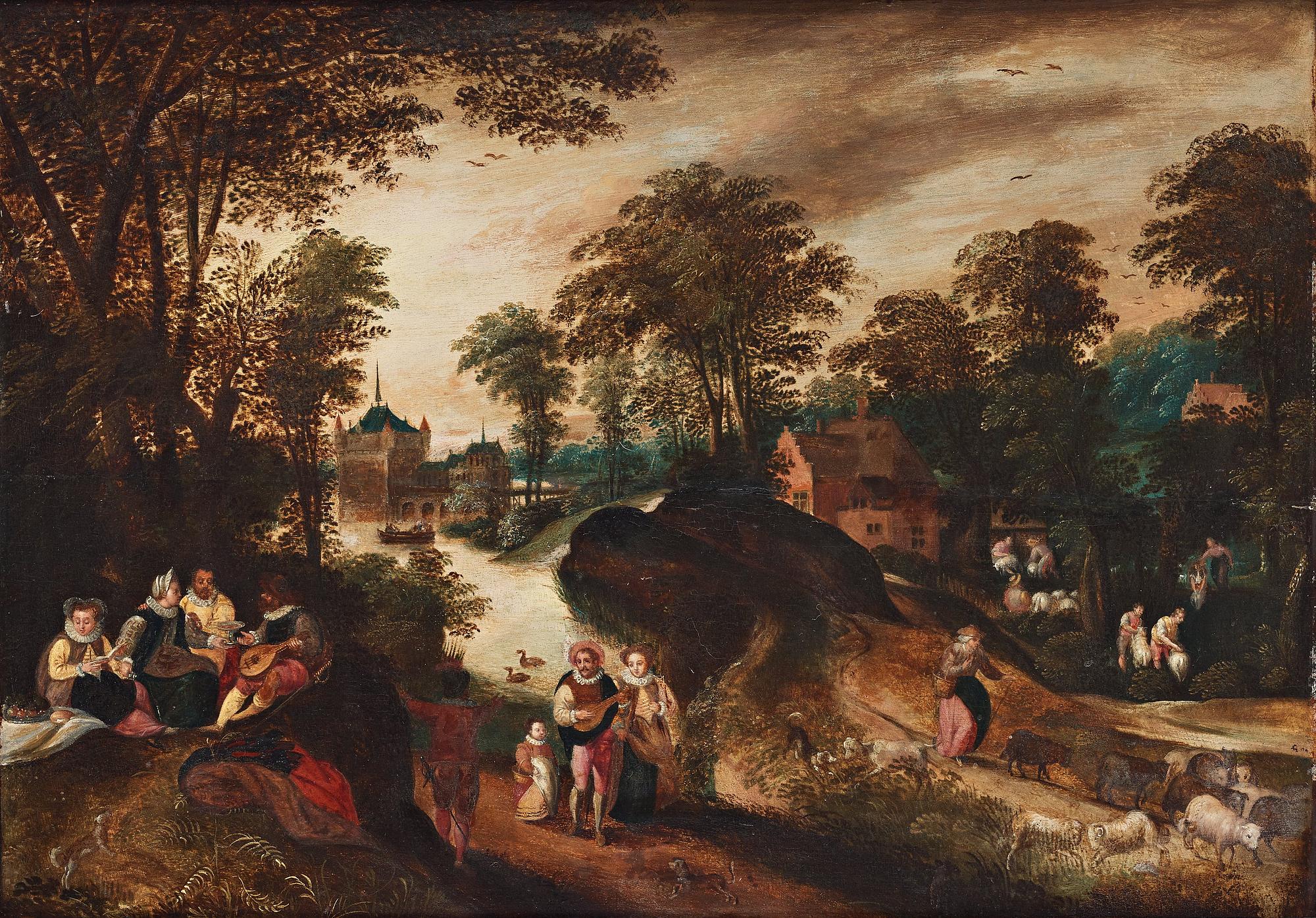 Marten van Valckenborch Hans krets, Galanta sällskap.
