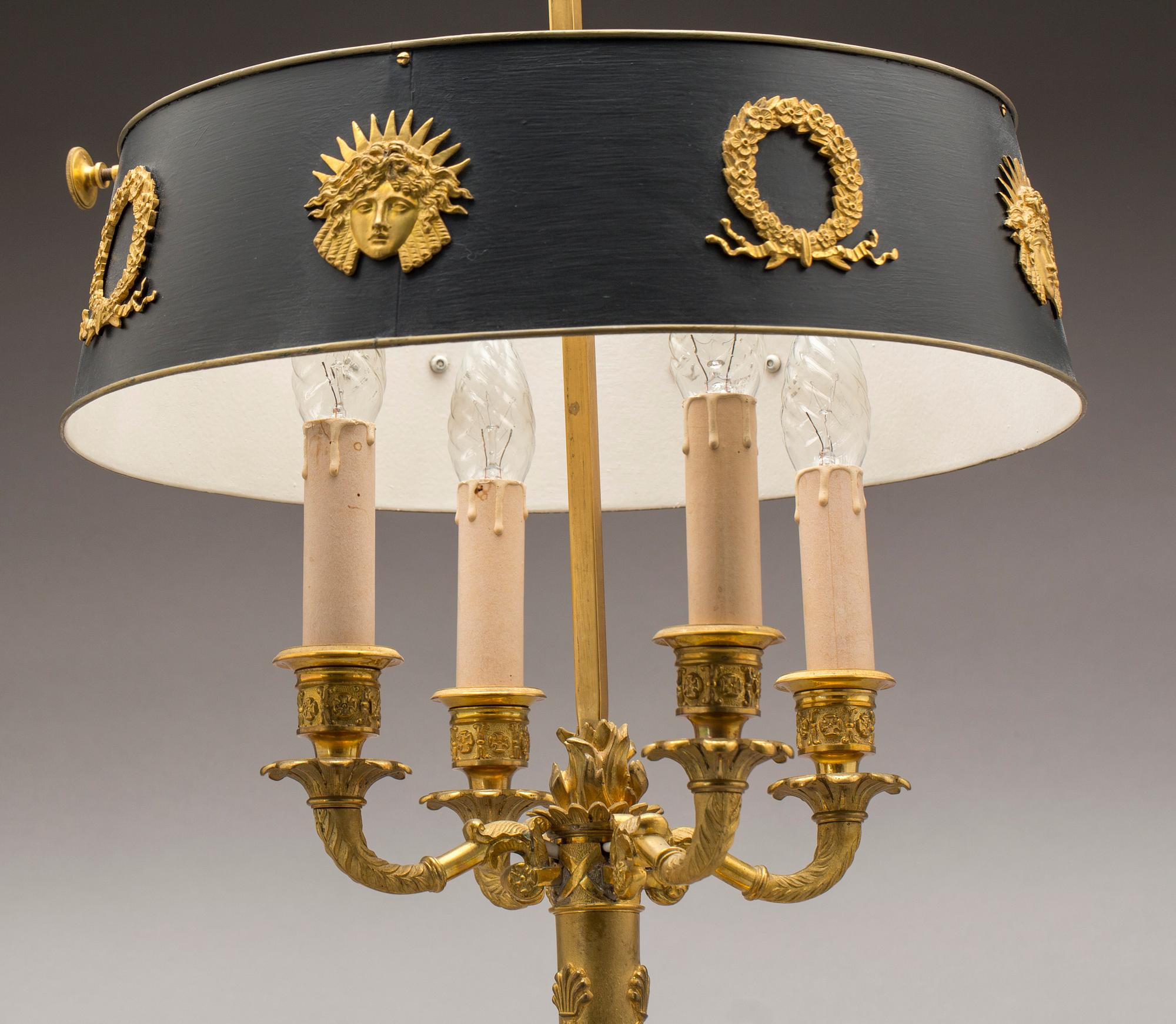 BORDSLAMPA, sk. Lampa à Bouillotte, empire-stil.