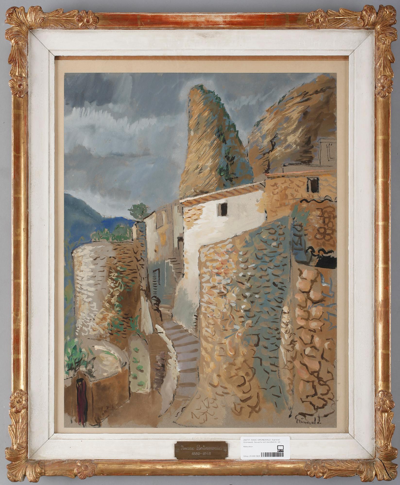 ISAAC GRÜNEWALD, gouache och blandteknik, sign.