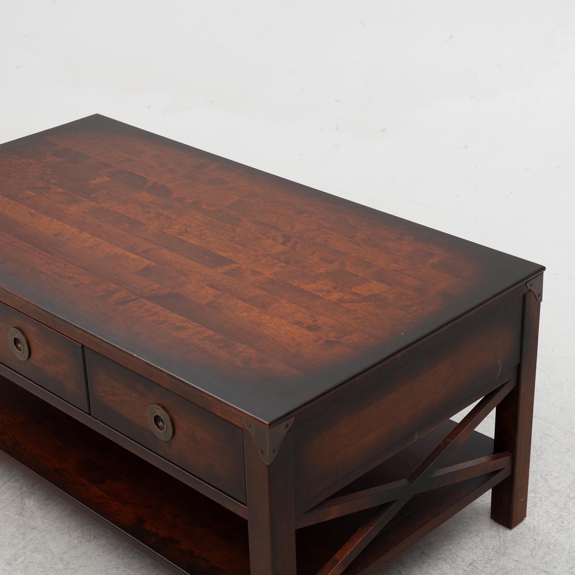 Laura Ashley Dark Chestnut Balmoral 3 Drawer Coffee Table.