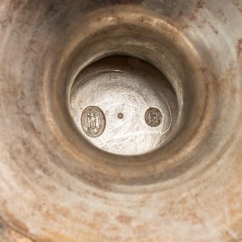 a silver sugar bowl and creamer, Denmark, 1904.