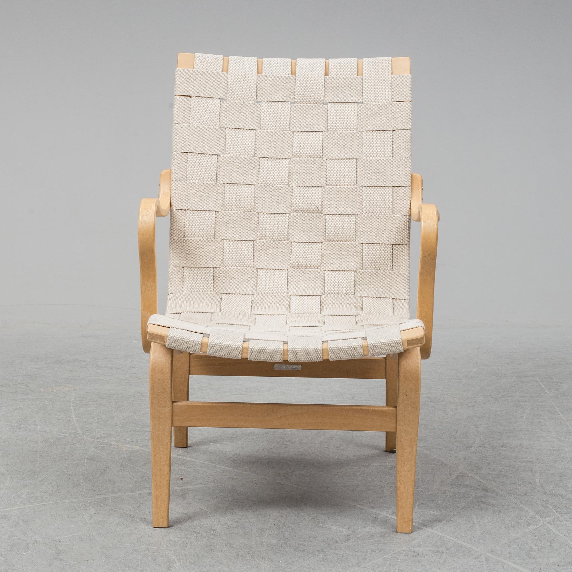 A Bruno Mathsson 'Eva' easy chair, Mathsson International, late 20th century.