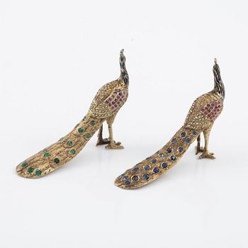 Prydnadsfåglar, ett par, 1800/1900-tal.