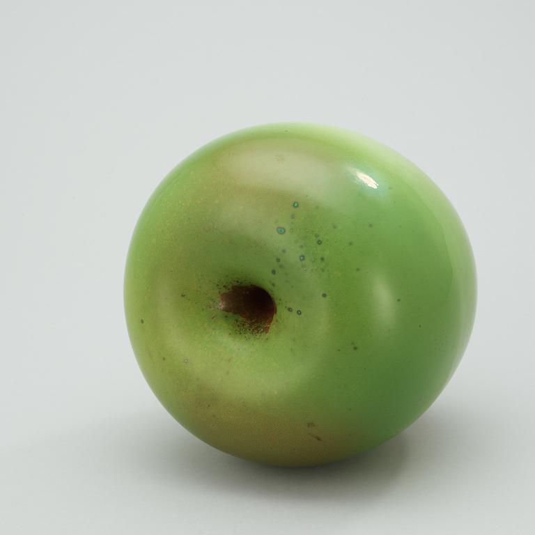A Hans Hedberg faience apple, Biot, France.
