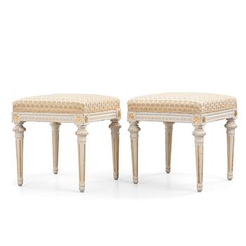 A pair of Gustavian stools by E Öhrmark.