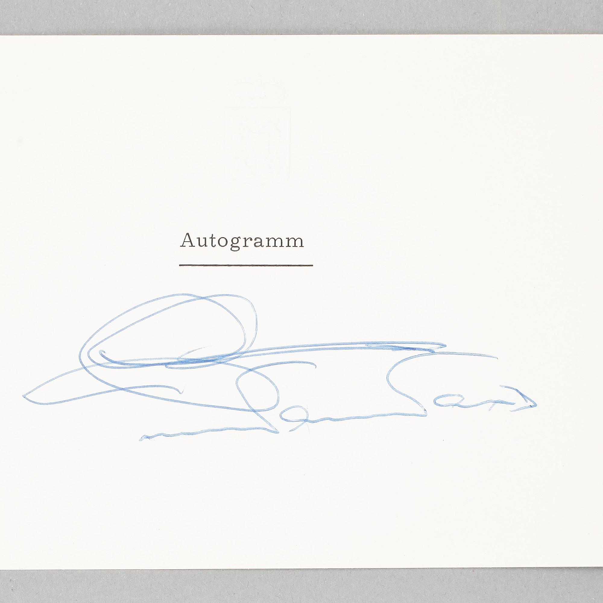 KUNGLIGA AUTOGRAFER, 11 st, egenhändiga, bla Furstinnan Grace av Monaco.