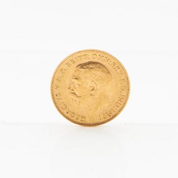 Guldmynt 1/2 sovereign 1913 Storbritannien George V.