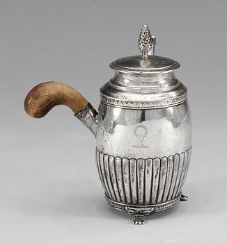 A Swedish 19th cent silver coffee-pot, marks of A.Lundquist, Stockholm 1825.