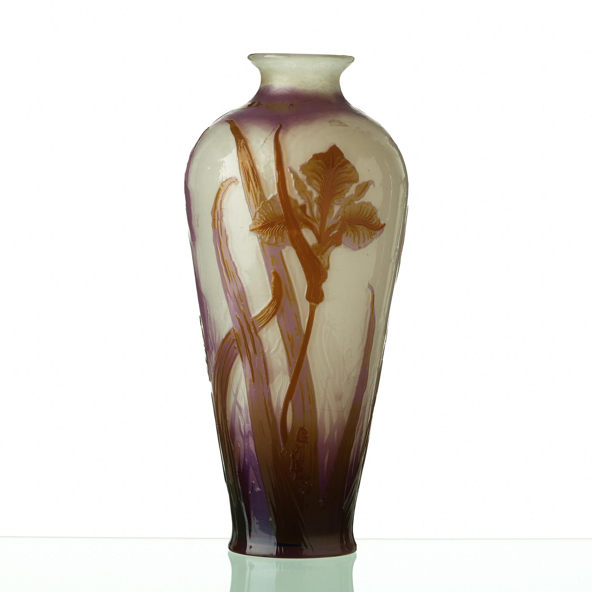 EMILE GALLÉ, vas "fire-polished", Nancy Frankrike art nouveau, ca 1900.