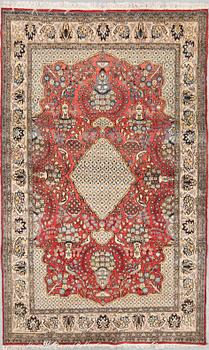 MATTA, old, Ghom, part silk, figural, ca 248 X 153 cm.