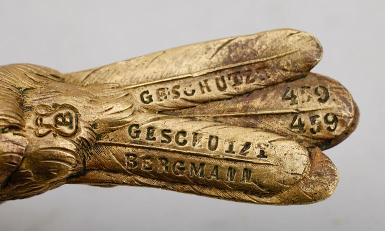 SKULPTUR, s k Wienerbrons, sign Franz Bergmann 459, sekelskiftet 1900.