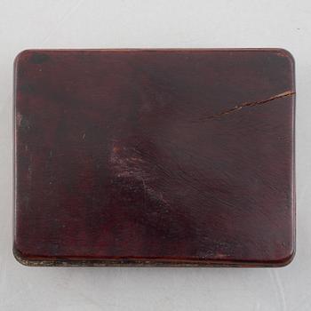 Two Chinese hardwood boxes with nephrite plaques, 20th century.