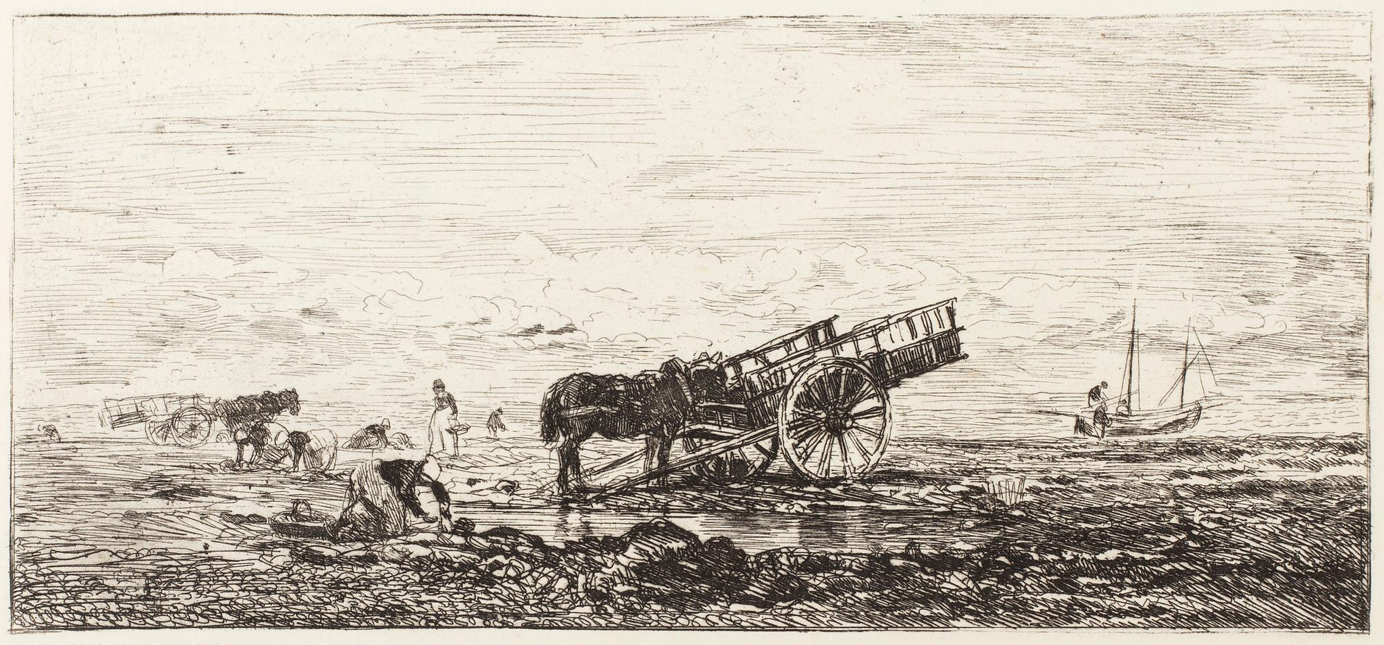 CHARLES FRANCOIS DAUBIGNY, etsningar, 2 st, en signerad i plåten.