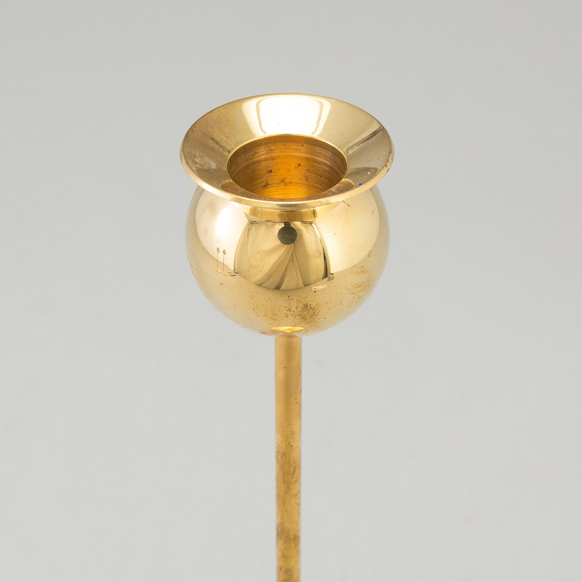 Three second half of the 20th century  candlesticks by Pierre Forssell for SKultuna Bruk.