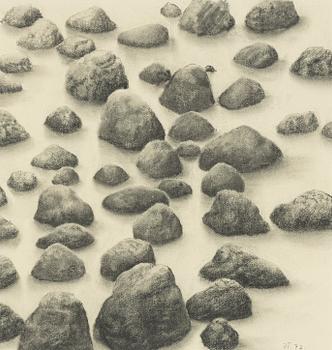 Peter Tillberg, charcoal on paper, signed and dated 72.