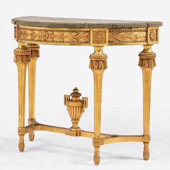 Konsolbord, Stockholmsarbete, sent 1700-tal, Gustavianskt.