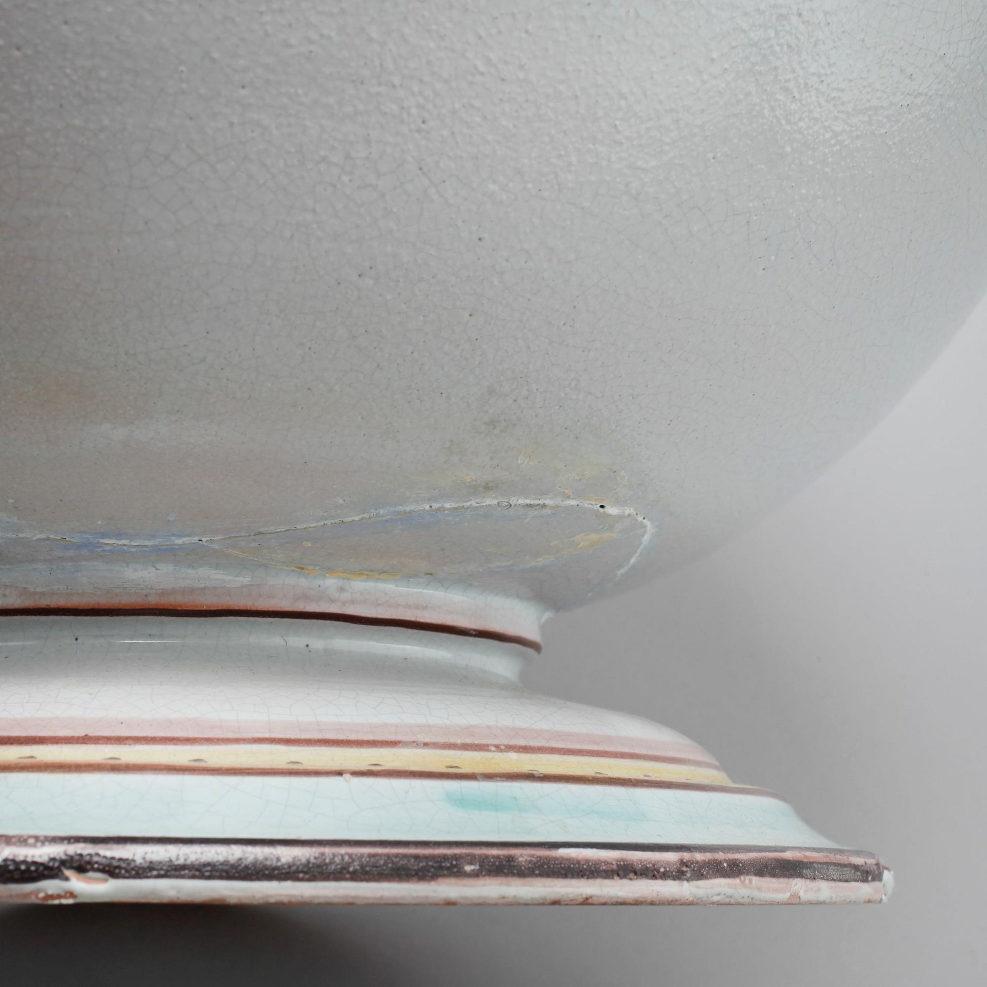 A unique earthenware soup terrine by GABRIEL BURMEISTER for Upsala Ekeby, dated 1921.