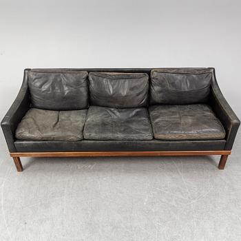 A black leather "The President" sofa by Ingemar Thillmark for OPE-möbler. Sweden.