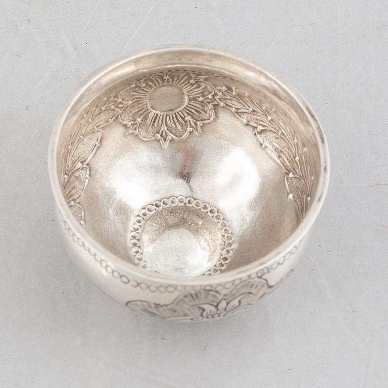 Tumbler/salt cellar, silver, indistinct marks, probably 18th/19th Century.