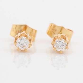 Brilliant cut diamond stud earrings.