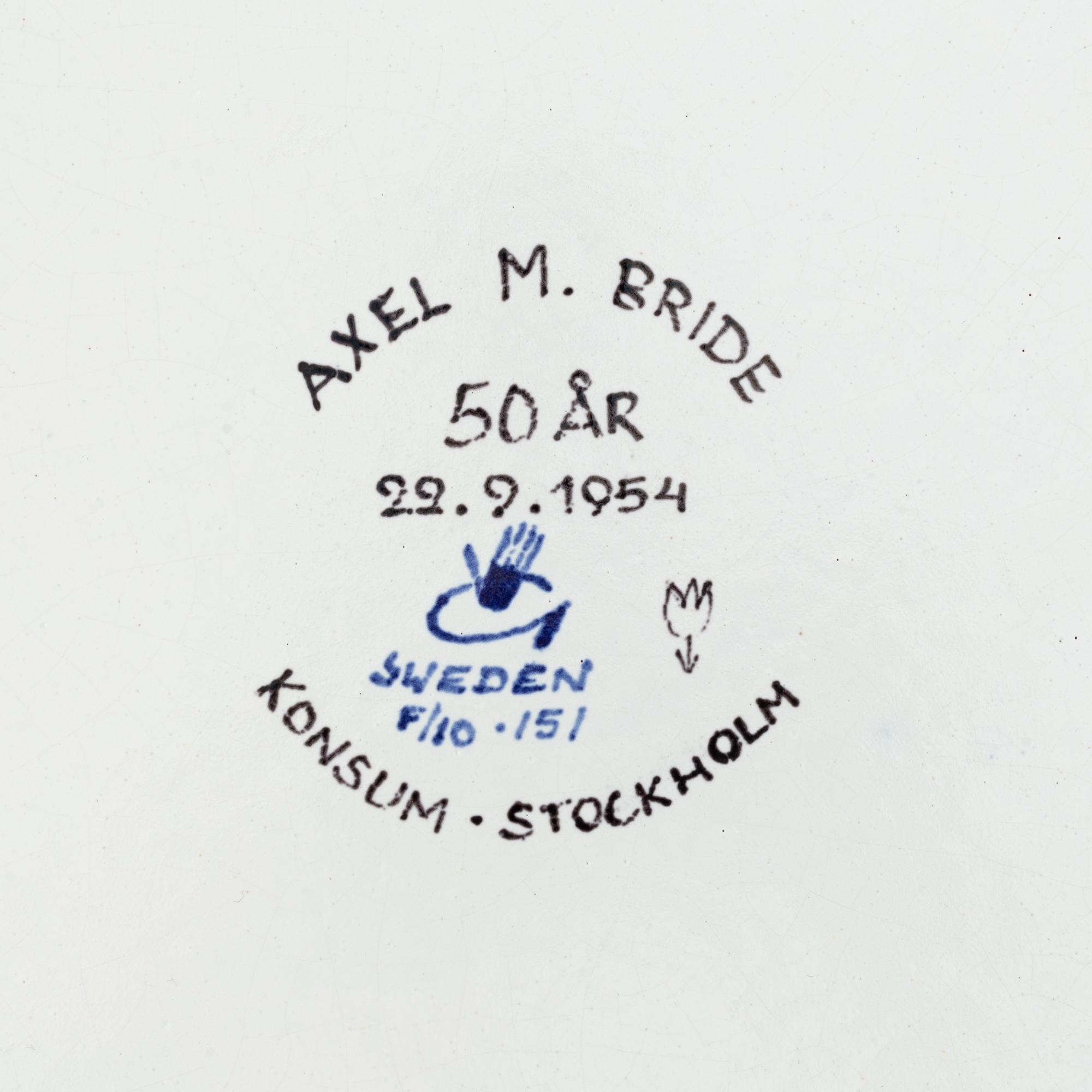 Stig Lindberg, fat, fajans, Gustavsberg Studio, 1954.