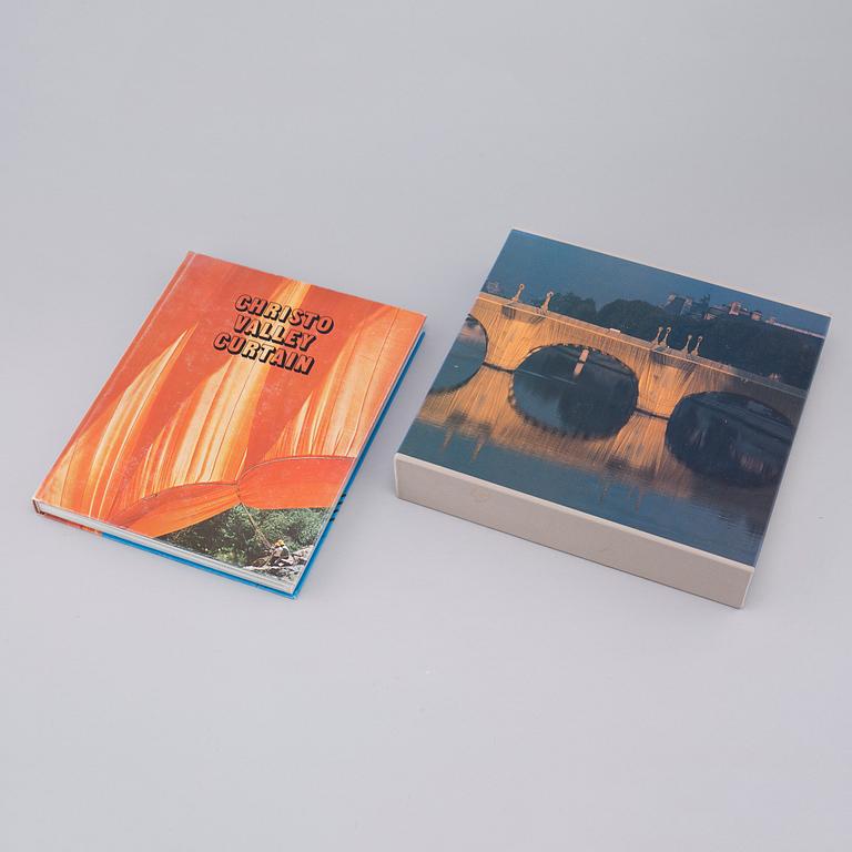 Two books, "Christo Valley curtain" and "Christo: the pont neuf, wrapped", 1973 and 1990.