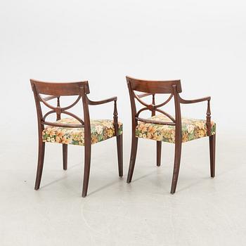 Armchairs, a pair, Regency style, mid-20th century.