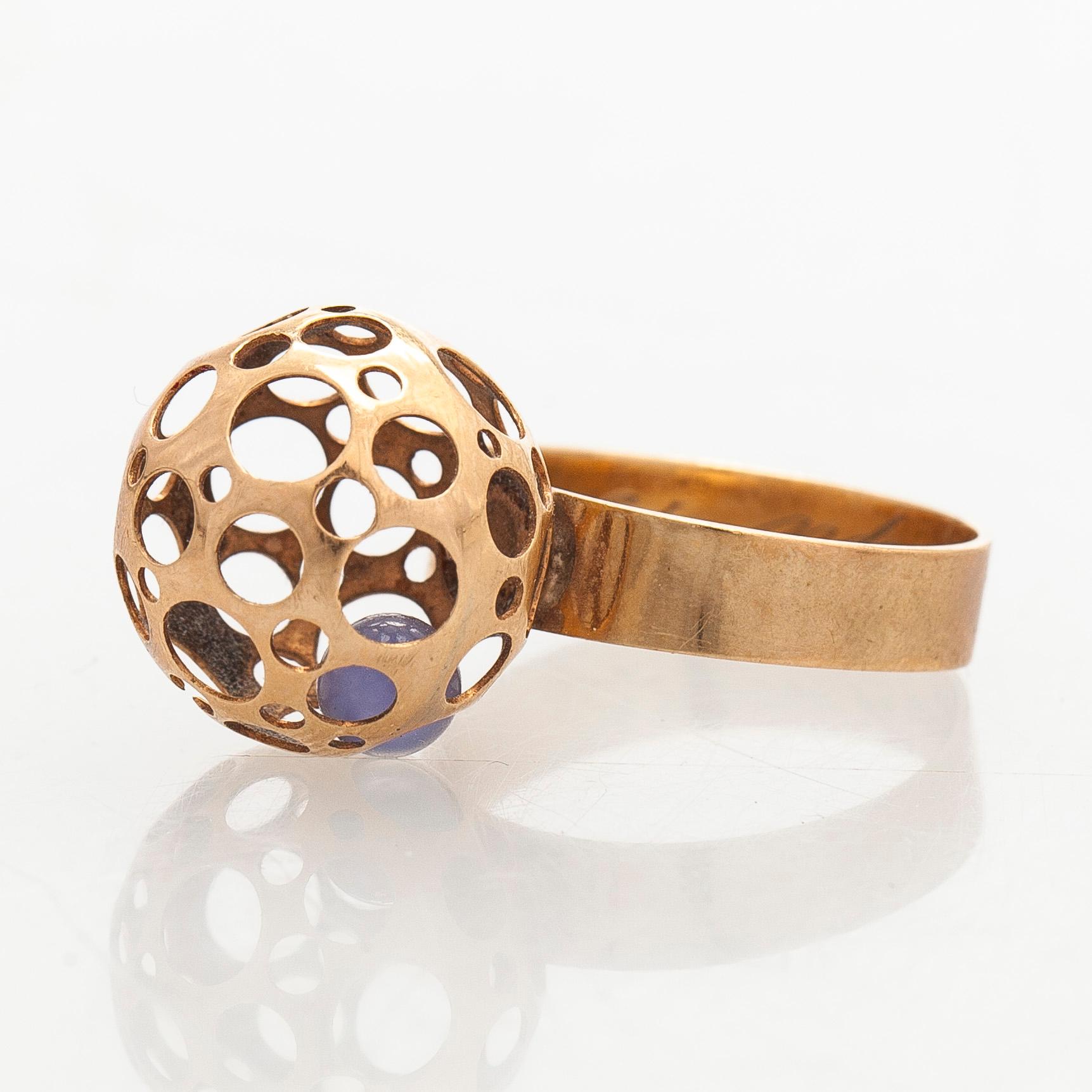 Liisa Vitali,  a 14K gold 'Leppäkerttu' (Ladybird) ring, Westerback, Helsinki 1973.