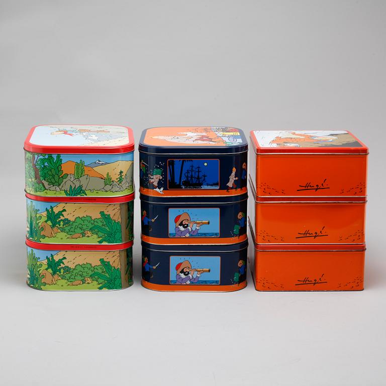 14 Tin-Tin biscuit tins, late 20th/21th century.