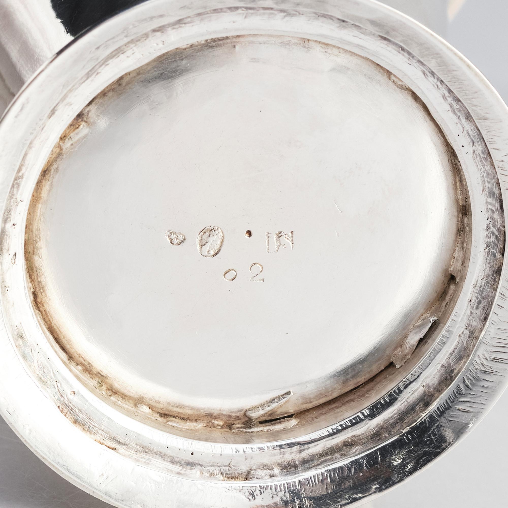 Johan Schröder, bägare, delvis förgyllt silver, Landskrona 1796.