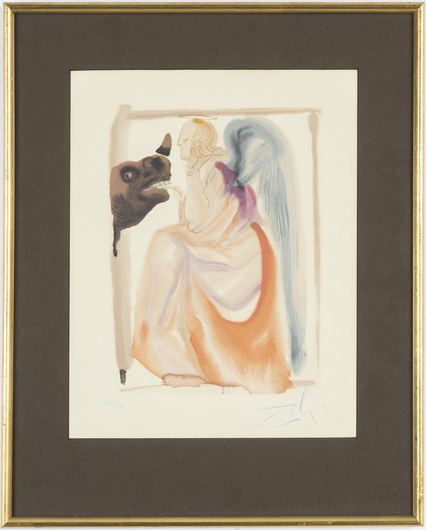 Salvador Dalí, woodblock print in colours, signed and numbered 74/150.